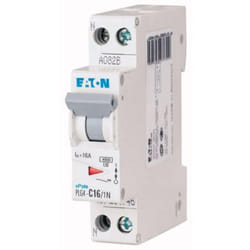 Eaton - 264746 PLG4-C16/1N - disjontore modulaare ph/n - Bianco - manetta grigio - 1P+N / 16A - Curva c - Connessione a vite