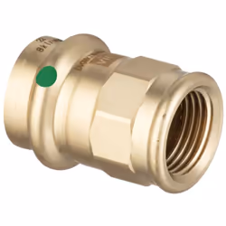 Manicotto Sanpress con SC‑Contur FF ø22 x 3/4", bronzo, estremità a pressare femmina, filettatura Rp Fornitura O-ring EPDM, p ...