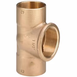 Raccordo a Tee bronzo FFF ø18 x 3/4" x 18 mm, estremità a saldare femmina, filettatura Rp Modello 94130G