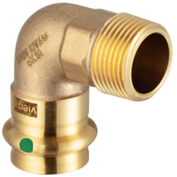 Gardena - Curva a 90° f 15x1/2' m Sanpress con SC‑Contur bronz, estremità a pressare femmina, filettatura r 112950