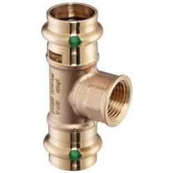 Viega - Raccordo a Tee Sanpress 15x1/2'x15 con SC‑Contur bronzo, estremità a pressare femmina, filettatura Rp 115630