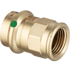 Viega - Manicotto Sanpress f 18x3/4' f con SC‑Contur, bronzo, estremità a pressare femmina, filettatura Rp 294519