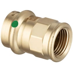 Viega - Manicotto Sanpress f 22x1' f con SC‑Contur, bronzo, estremità a pressare femmina, filettatura Rp 298128