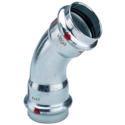 Viega - Curva a 45° ff d. 15 Prestabo con SC‑Contur, acciaio al carbonio zincato, estremità a pressare femmina 558260