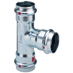 Viega - Raccordo a Tee 18x22x18 Prestabo con SC‑Contur, acciaio al carbonio zincato, estremità a pressare femmina 558864