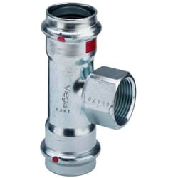 Raccordo a Tee 28x1/2'x28 Prestabo con SC‑Contur, acciaio al carbonio zincato, estremità a pressare femmina, filettatura Rp 558918