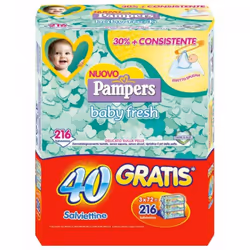 Pampers Baby Fresh Salviettine , 216 pz, Dermatologicamente testato, Ipoallergenico