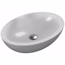 Lavabo ovale in ceramica, senza troppopieno dimensioni: 600 x 420 x 160 mm materiale: ceramica sanitaria senza foro per misce ...