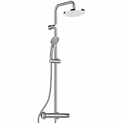 Colonna doccia con termostatico: - Supporto doccetta con scorrimento a pressione - Doccetta di diametro 80 mm - Soffione di d ...