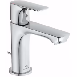 Miscelatore monocomando SLIM per lavabo presa fissa portata a 3 bar 5 l/ min con set di scarico G1 ¼ con tubi flessibili Easy ...