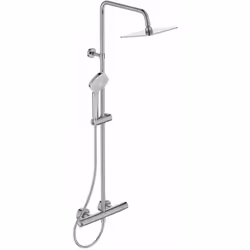 Set doccia con miscelatore termostatico a muro CeraTherm T100 soffione doccia in metallo 200 x 200 mm portata 12 e 8 l/min a  ...