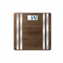 Medisana BS 552, Bilancia pesapersone elettronica, 180 kg, 100 g, Bamboo, Argento, kg, lb, Rettangolo