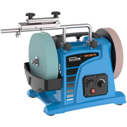 Güde - 55247 gns 200 vs Smerigliatrice a umido (230 v, 120 w, 200 mm, disco abrasivo a secco e a umido), blu, 45,5 x 28 x 37 cm