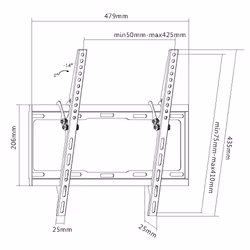 Equip 650311 Staffa di montaggio a parete per TV inclinabile da 32” a 55” - Vista aggiuntiva 5
