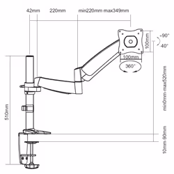 Equip Staffa di montaggio per monitor articolati da 13“-27”.