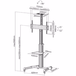 Equip 650602 Supporto per display espositivi 70" Nero, Bianco - Vista aggiuntiva 5