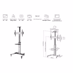 Equip 650602 Supporto per display espositivi 70" Nero, Bianco - Vista aggiuntiva 6