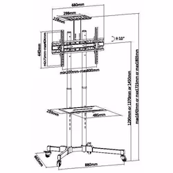 Equip Carrello TV multifunzionale Economy 37-75 - Vista aggiuntiva 7