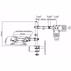 Equip 650119 Supporti a parete per TV 81,3 cm (32") Scrivania Nero - Vista aggiuntiva 5