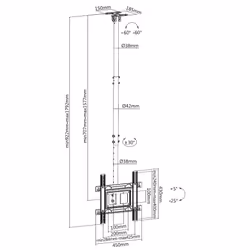 Equip 650321 Supporto per display espositivi 70" Nero - Vista aggiuntiva 8