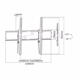 Equip 650322 Supporto TV a parete 2,54 m (100") Nero - Vista aggiuntiva 5