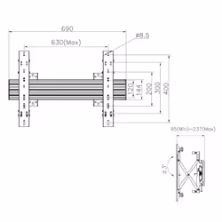 Equip 650355 Supporto per display espositivi 65" Nero - Vista aggiuntiva 5