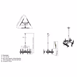 Equip 650371 Supporto per display espositivi 65" Nero - Vista aggiuntiva 4