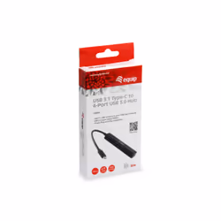 Equip 128954 hub di interfaccia USB 3.2 Gen 1 (3.1 Gen 1) Type-C 5000 Mbit/s Nero