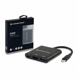 Conceptronic DONN01B replicatore di porte e docking station per laptop USB 3.2 Gen 1 (3.1 Gen 1) Type-C Nero - Vista aggiuntiva 5