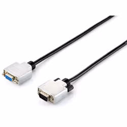 Equip 118851, 3 m, VGA (D-Sub), VGA (D-Sub), Maschio, Femmina, Nero, Argento