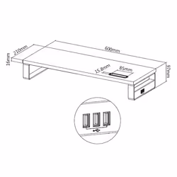 Equip 650881 Supporti a parete per TV Scrivania Nero - Vista aggiuntiva 8