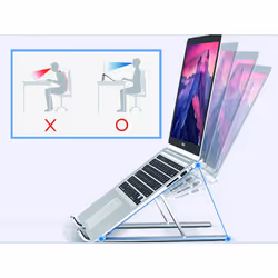 Conceptronic ERGO Foldable Aluminum Laptop Supporto per computer portatile Alluminio 39,6 cm (15.6") - Vista aggiuntiva 6