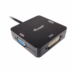 Equip 133439 cavo e adattatore video 0,15 m Mini DisplayPort DVI-D + VGA (D-Sub) + HDMI Nero
