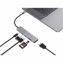 Conceptronic DONN02G replicatore di porte e docking station per laptop USB 3.2 Gen 1 (3.1 Gen 1) Type-C Alluminio - Vista aggiuntiva 5