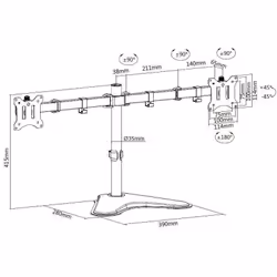 Equip 650123 Supporti a parete per TV 32" Scrivania Nero - Vista aggiuntiva 8