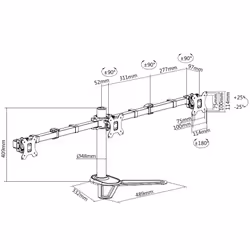 Equip 650125 Supporti a parete per TV 27" Scrivania Nero - Vista aggiuntiva 7