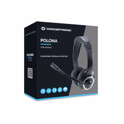 Conceptronic POLONA Auricolare Cablato A Padiglione Musica e Chiamate USB tipo A Nero - Vista aggiuntiva 4
