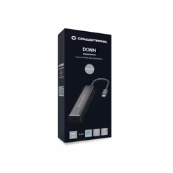 Conceptronic DONN08B replicatore di porte e docking station per laptop USB 3.2 Gen 1 (3.1 Gen 1) Type-C Nero - Vista aggiuntiva 6