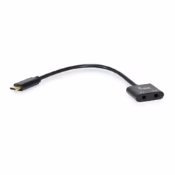 Equip Adattatore da USB-C a doppio DAC audio da 3,5 mm, USB C, Maschio, 2 x 3.5mm, Femmina, 0,15 m, Nero
