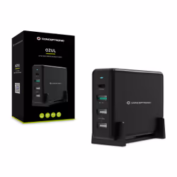 Conceptronic OZUL01B Caricabatterie per dispositivi mobili Universale Nero AC Ricarica rapida Interno - Vista aggiuntiva 7