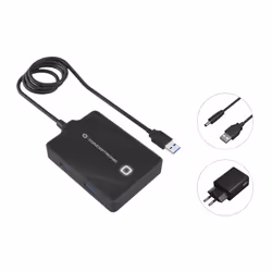 Conceptronic HUBBIES11BP, USB 3.2 Gen 1 (3.1 Gen 1) Type-A, Nero, USB 3.2 Gen 1 (3.1 Gen 1) Type-A, Cina, 87 mm, 55 mm