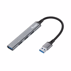 Equip 128960, USB 3.2 Gen 1 (3.1 Gen 1) Type-A, USB 2.0, USB 3.2 Gen 1 (3.1 Gen 1) Type-A, 5000 Mbit/s, Nero, Grigio, Allumin ...