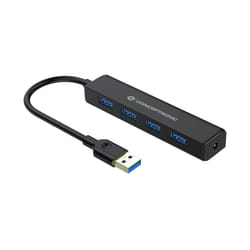 Conceptronic C4PUSB3 hub di interfaccia USB 3.2 Gen 1 (3.1 Gen 1) Type-A 5000 Mbit/s Nero