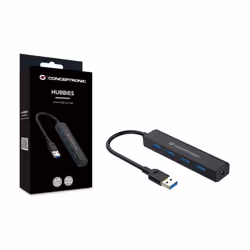 Conceptronic C4PUSB3 hub di interfaccia USB 3.2 Gen 1 (3.1 Gen 1) Type-A 5000 Mbit/s Nero - Vista aggiuntiva 4