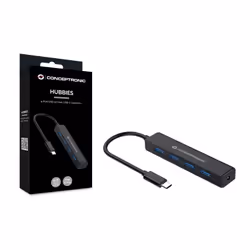 Conceptronic CTC4USB3 hub di interfaccia USB 3.2 Gen 1 (3.1 Gen 1) Type-C 5000 Mbit/s Nero - Vista aggiuntiva 4