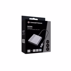 Conceptronic DONN13G replicatore di porte e docking station per laptop Cablato USB 3.2 Gen 1 (3.1 Gen 1) Type-C Grigio - Vista aggiuntiva 5
