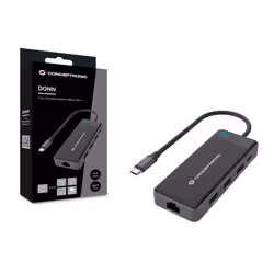 Conceptronic DONN14G replicatore di porte e docking station per laptop Cablato USB 3.2 Gen 1 (3.1 Gen 1) Type-C Grigio - Vista aggiuntiva 4