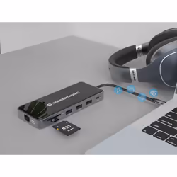 Conceptronic DONN15G replicatore di porte e docking station per laptop Cablato USB 3.2 Gen 1 (3.1 Gen 1) Type-C Grigio - Vista aggiuntiva 5