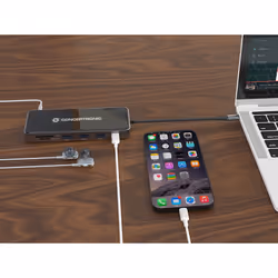 Conceptronic DONN15G replicatore di porte e docking station per laptop Cablato USB 3.2 Gen 1 (3.1 Gen 1) Type-C Grigio - Vista aggiuntiva 6