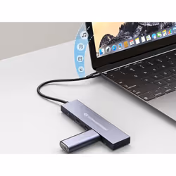 Conceptronic HUBBIES14G hub di interfaccia USB 3.2 Gen 2 (3.1 Gen 2) Type-C 10000 Mbit/s Grigio - Vista aggiuntiva 6